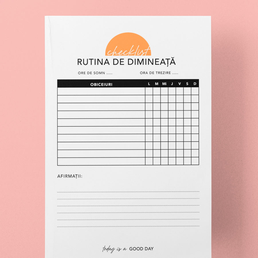 Rutina de dimineata - pagini printabile gratuite