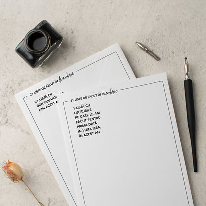 21 de liste de completat în decembrie