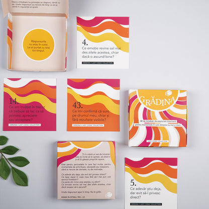 Set de carduri cu întrebări Grădina set de întrebări pentru claritate și reașezare personală_set cartonase_ladycozac