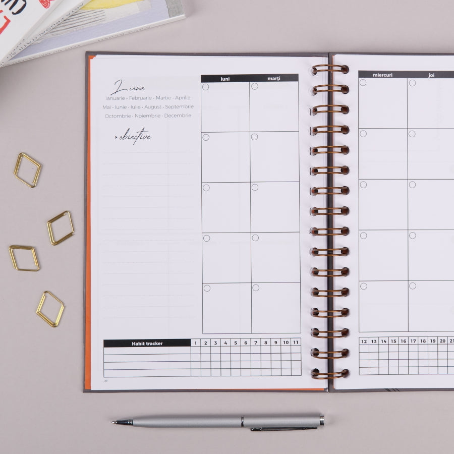 Planner A5 anual pentru barbati 365 Days - The Planning Guru