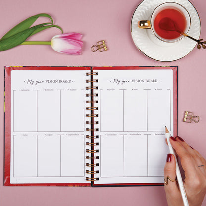 Set pentru organizare în ritmul tău cadou pentru femei interior planner organizare intregului an in mod eficient vision board lady cozac Planner anual nedatat pentru organizare și claritate