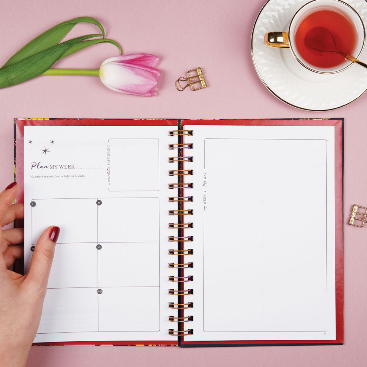 Set pentru organizare în ritmul tău cadou pentru femei interior planner organizarea saptamanii lady cozac Planner anual nedatat pentru organizare și claritate
