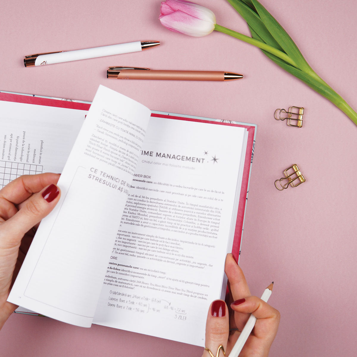 Planner anual nedatat pentru organizare în ritmul tău, format A5, limba romana, cu tabele si strategii de organizare – 365 New Days Set in Stone rasfoit si completat