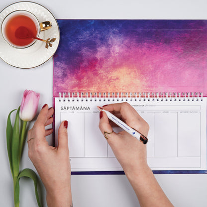 Planner săptămânal nedatat pentru organizare interior planner exemplu de completat in el