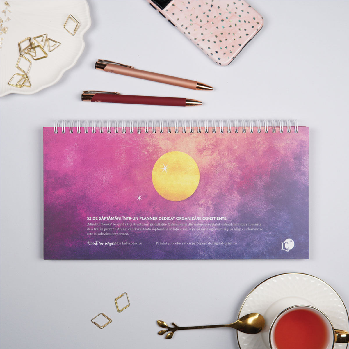 Planner săptămânal nedatat pentru organizare coperta spate planenr my new week
