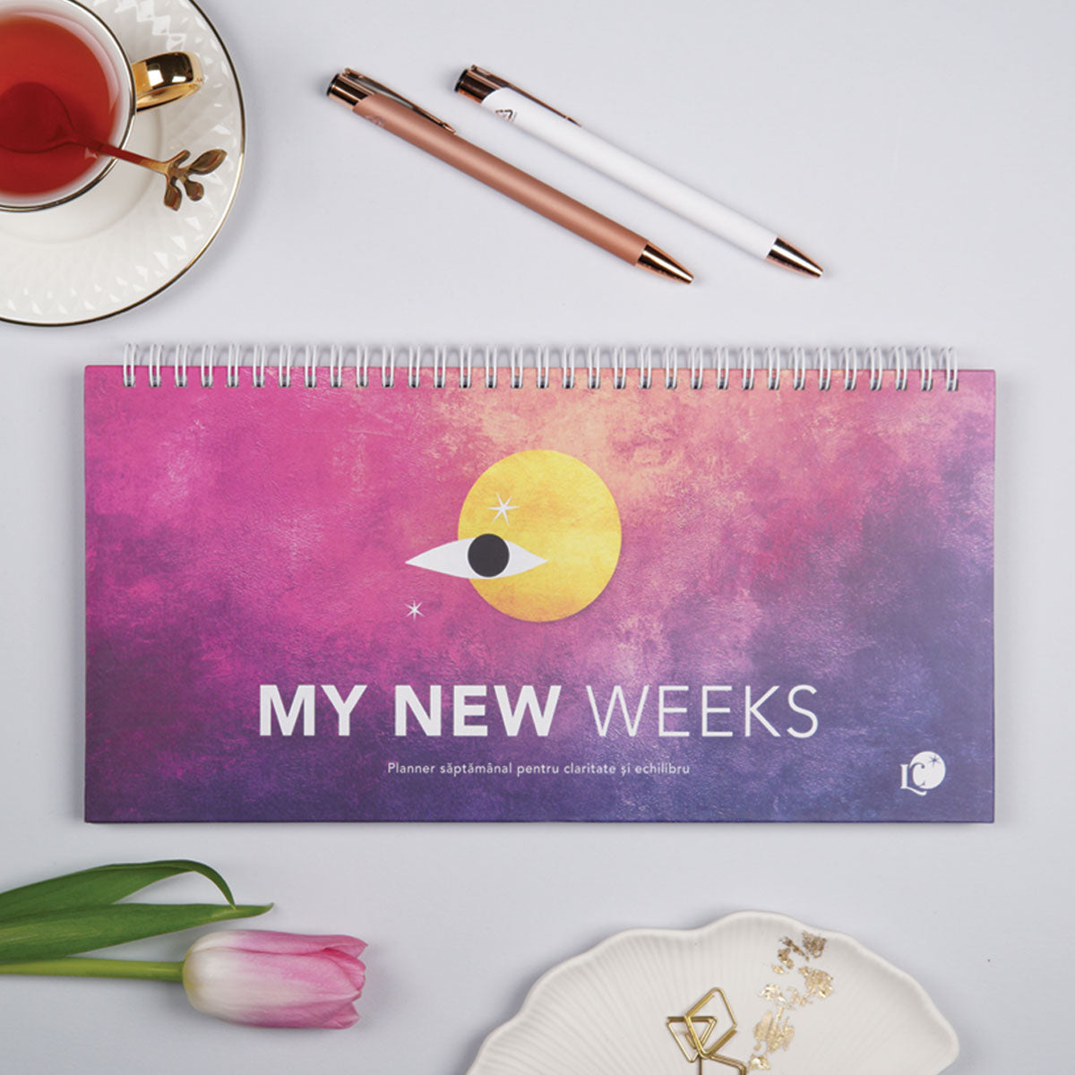 Planner săptămânal nedatat pentru organizare coperta my new week