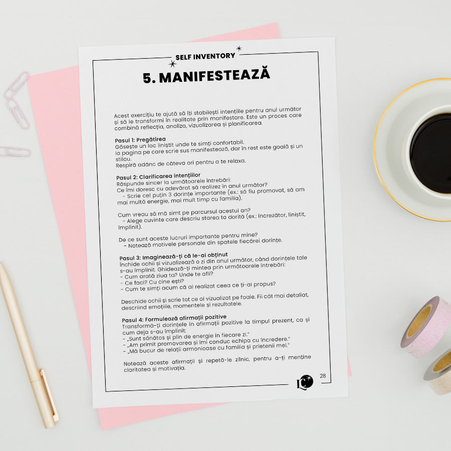 exercitii de manifestare_SELF INVENTORY: Anul Meu – Reflecție, Analiză și Planuri, ghid de analiza, bilantul anului meu_lady cozac