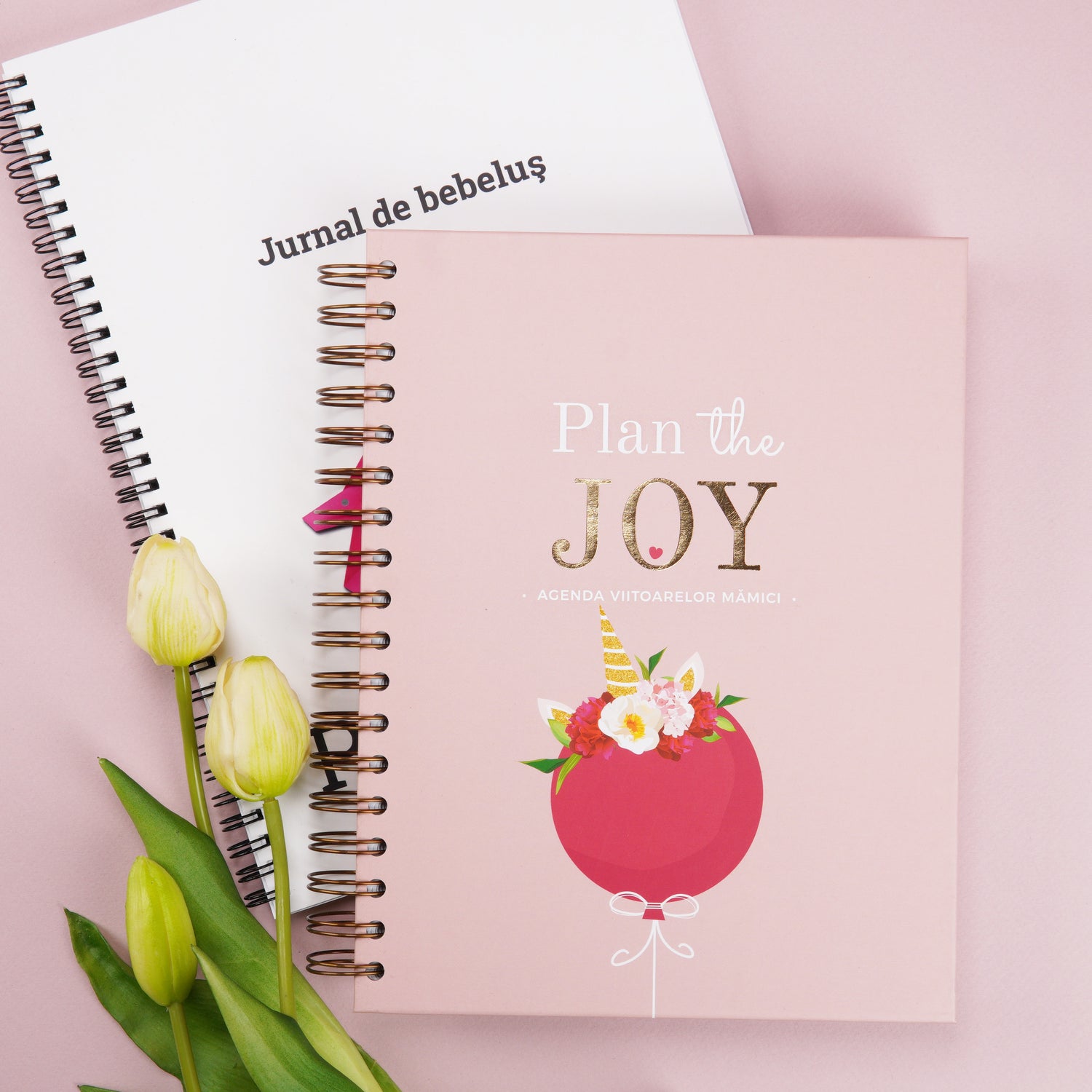Cadou pentru viitori părinți – agendă de sarcină Plan the Joy și jurnalul bebelușului Primii 2 ani agenda de sarcina coprta fata