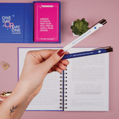 Set pentru obiceiuri sănătoase doua pixuri cu mesaje inspirate