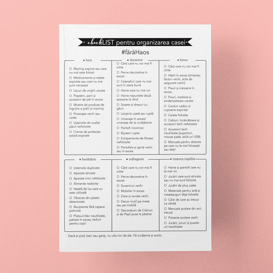 Check-list pentru organizarea casei #FărăHaos