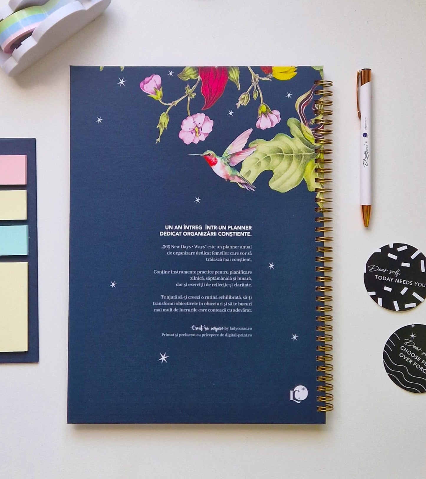 365 NEW DAYS Planner anual nedatat | Organizare zilnică | A4