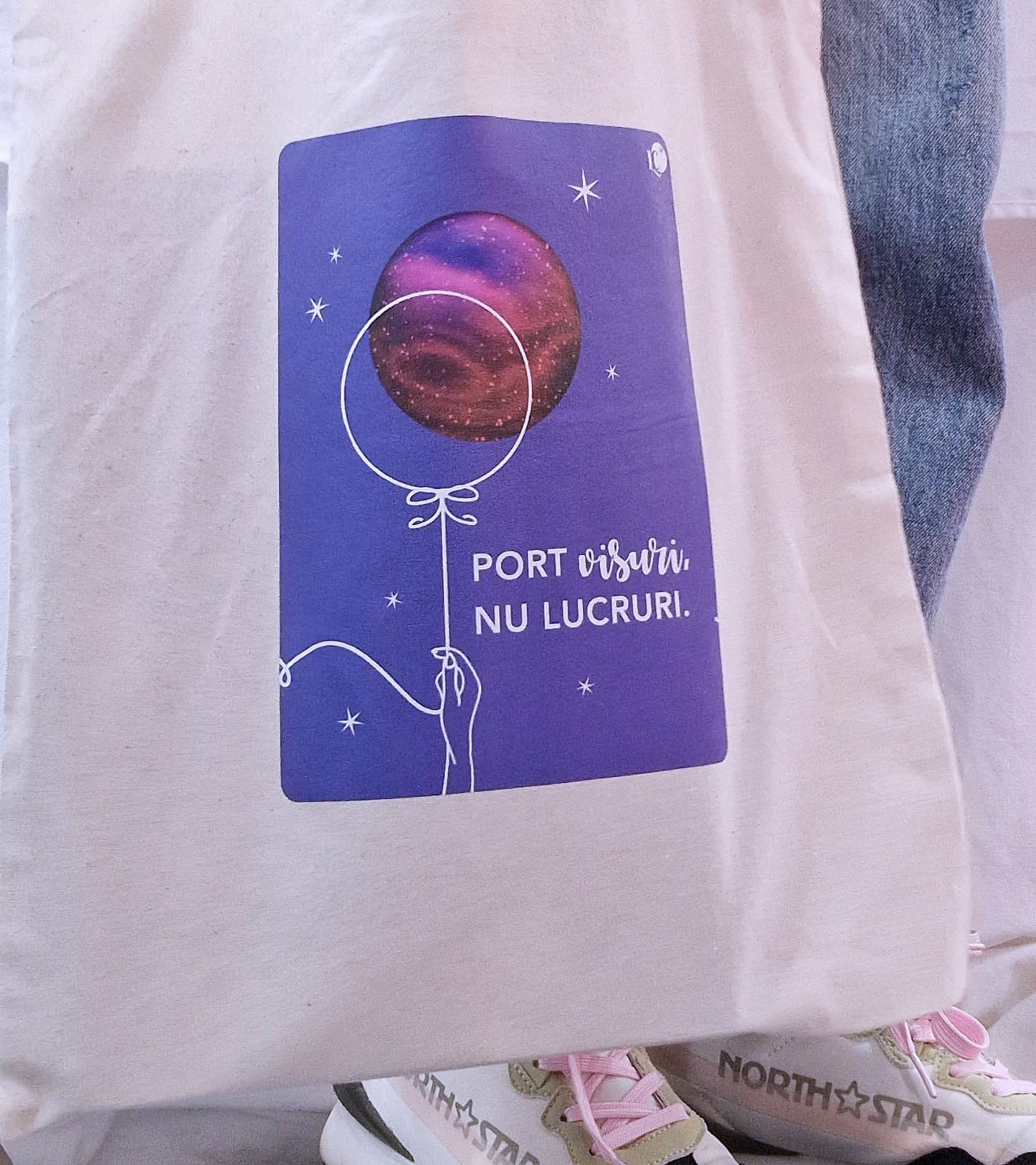 Sacoșă reutilizabilă și rezistentă din bumbac | Port visuri